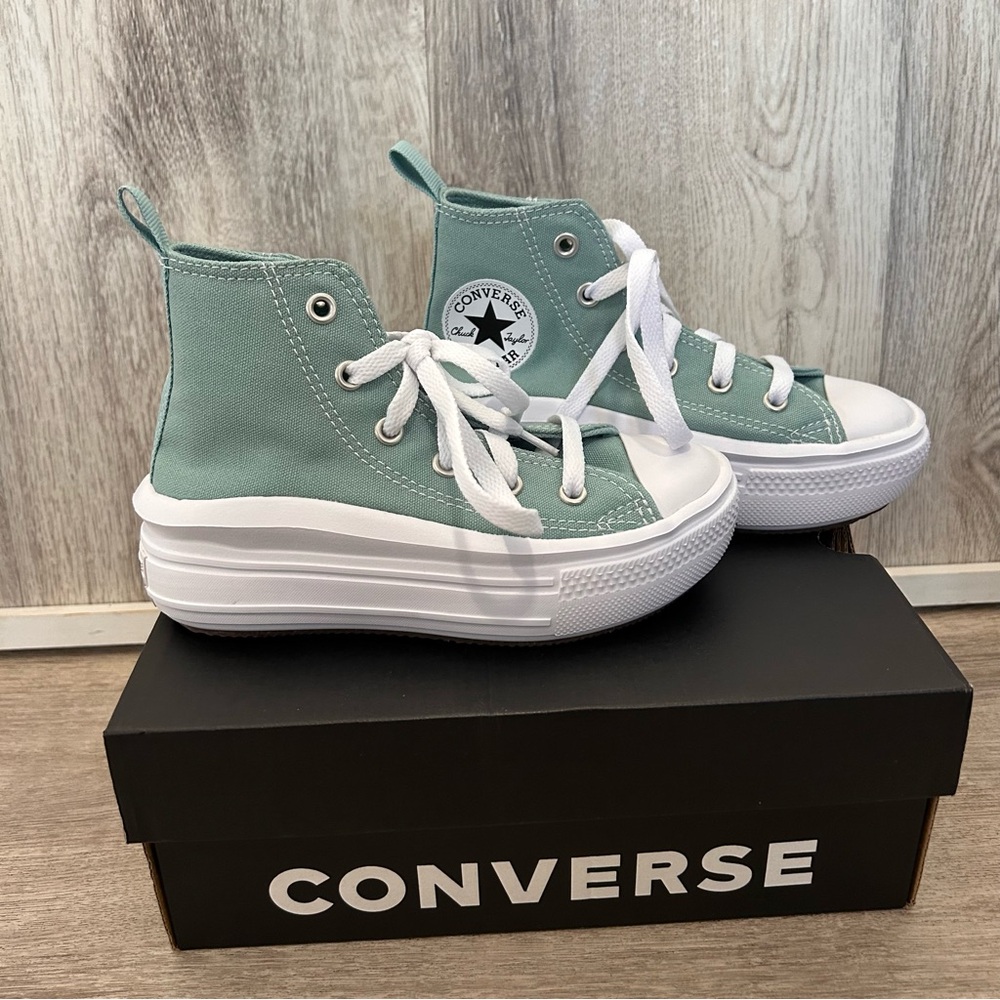 Converse Kid's Move Platform High Youth Girls Boys 12 Light Green Easter Spring